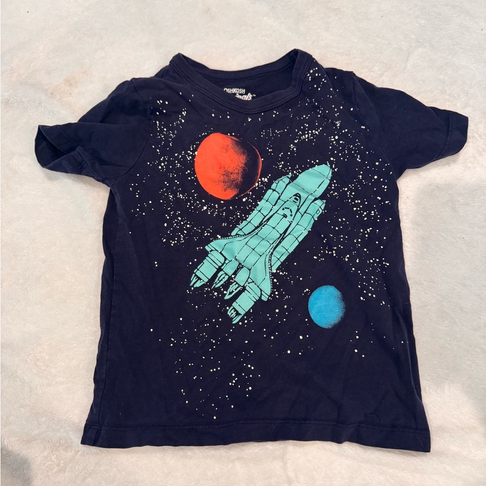OshKosh B'gosh Black Short Sleeve Space Tee